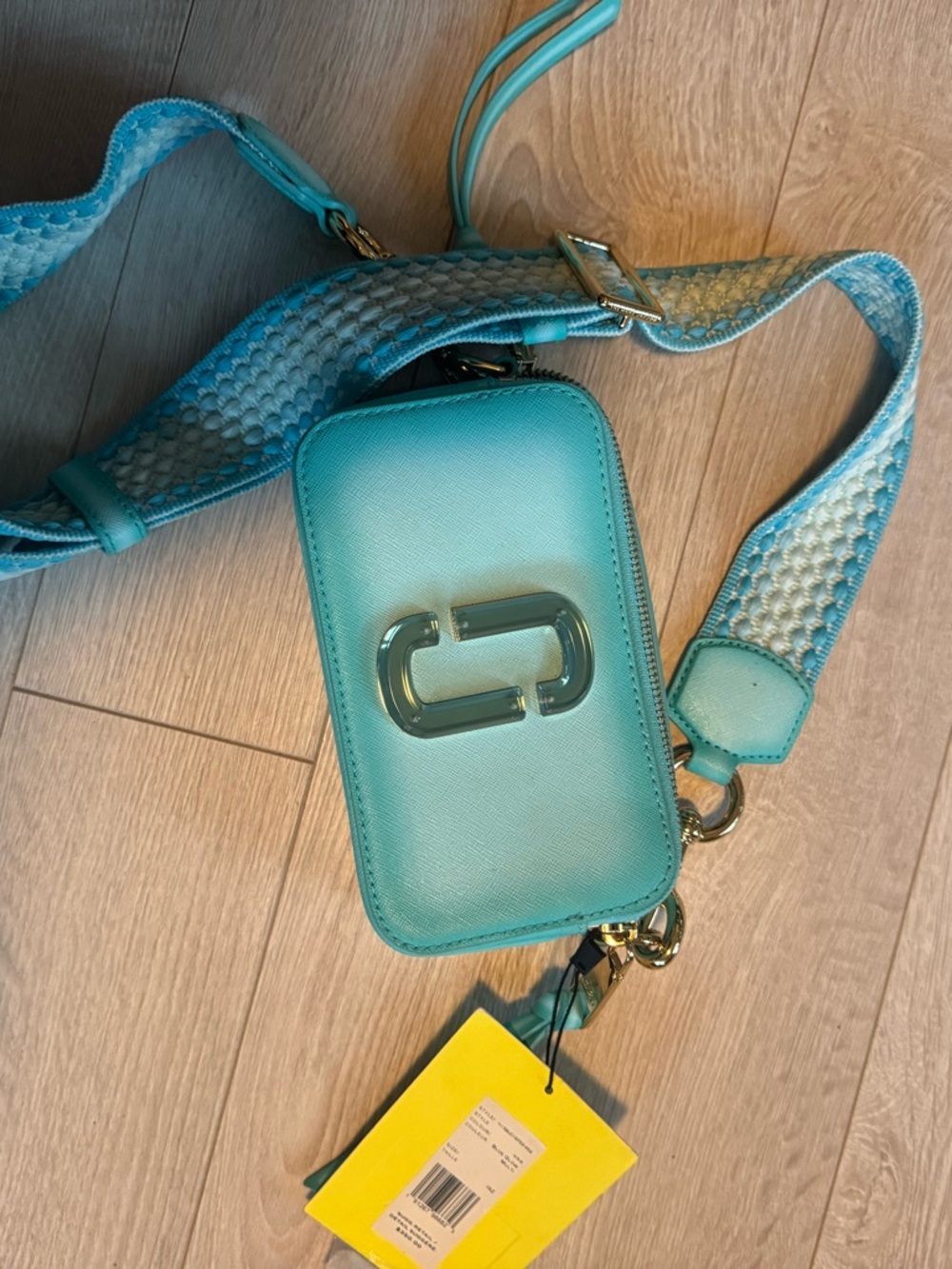 Marc Jacobs Turquoise Saffiano Snapshot Crossbody